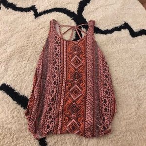 pinkish orange flows tank top